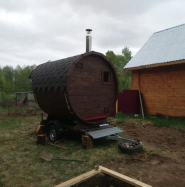 Монтаж бани-бочки №413 от 23.04.2021 в Лянторе